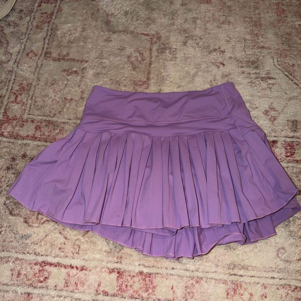 Gold Hinge Lilac Pleated Active Skirt with Built-in Shorts